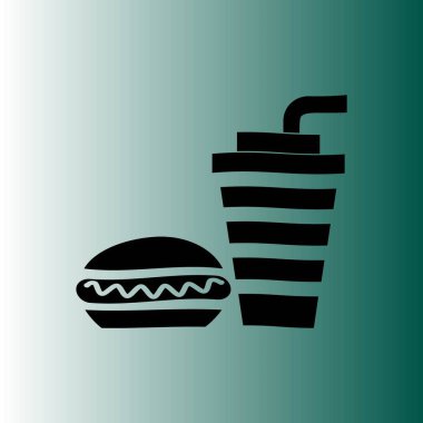 Sosisli ve içki vektör simgesi