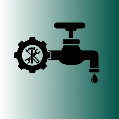 Su dokunun simge vektör çizim sıhhi tesisat,