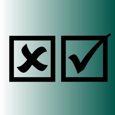 onay işareti, kene, Evet, Hayır, oy simgesi