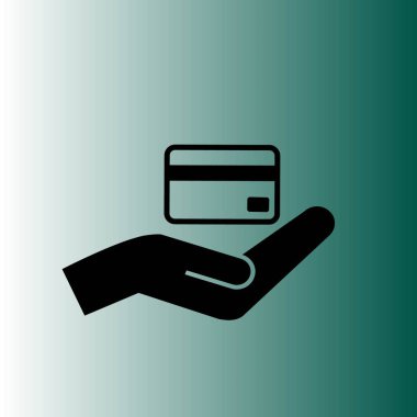 Kredi kartı vektör simgesi tutan