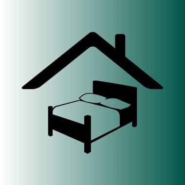 Yatak basit vektör simgesi