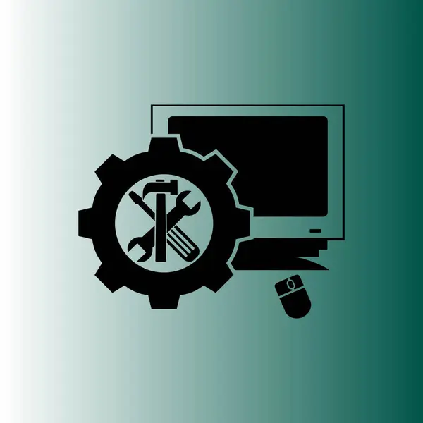 Einfaches Computer Reparatur Vektor Symbol — Stockvektor