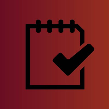 Belge basit düz vektör simgesi üzerinde gradyan kırmızı