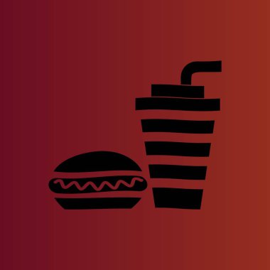 lokanta basit düz vektör simgesine degrade kırmızı