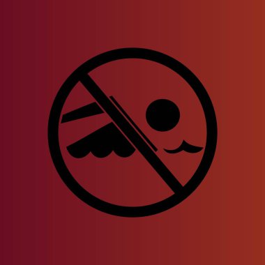 Degrade kırmızı yok Yüzme basit düz vektör simgesine