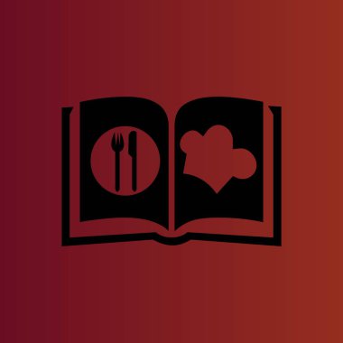 aşçı kitap basit düz vektör simgesine degrade kırmızı