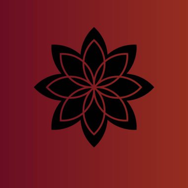 Degrade kırmızı çiçek basit düz vektör simgesine