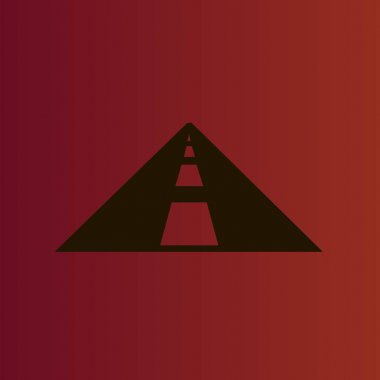 Degrade kırmızı yol basit düz vektör simgesine