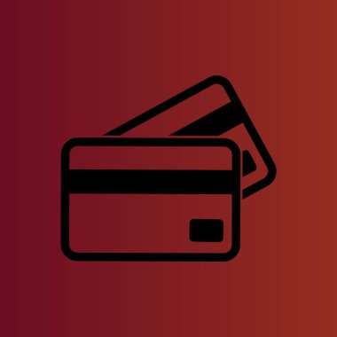 Kredi kartları basit düz vektör simgesine degrade kırmızı