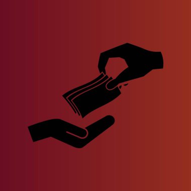 para para basit düz vektör simgesine degrade kırmızı