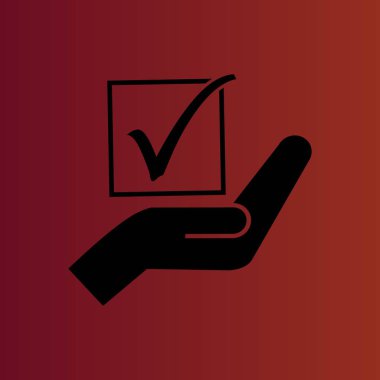 basit düz vektör simgesi üzerinde gradyan kırmızı oylama