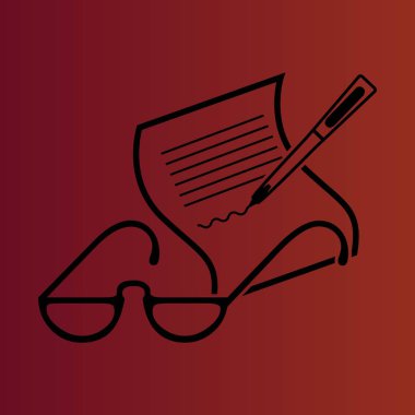 Degrade kırmızı gözlük basit düz vektör simge vektör