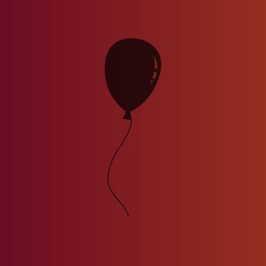 Degrade kırmızı balon basit düz vektör simgesine
