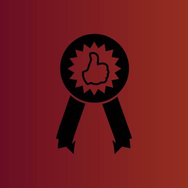 Degrade kırmızı Ödülü basit düz vektör simgesine