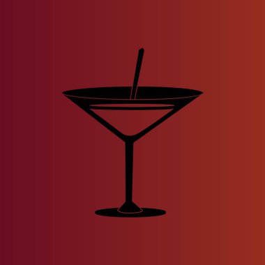 Degrade kırmızı kokteyl basit düz vektör simgesine