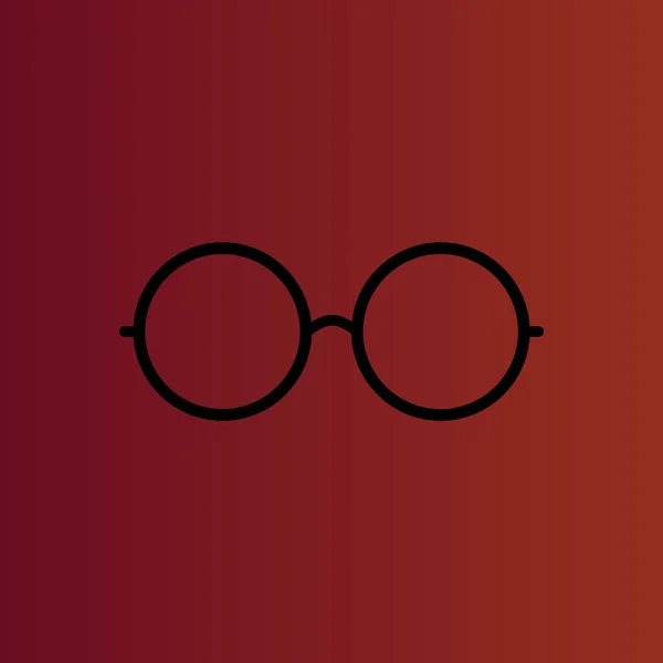 Круглые Очки Простой Плоский Вектор Значок Градиент Красный — стоковый вектор
