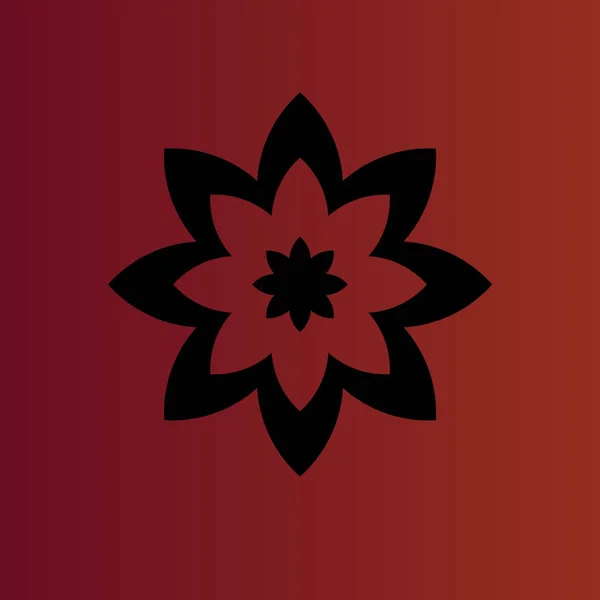 グラデーション赤花の単純な平面ベクトル アイコン — ストックベクタ