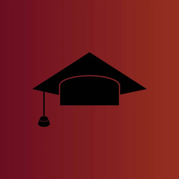 Tapa Graduación Simple Icono Vector Plano Rojo Degradado — Archivo Imágenes Vectoriales