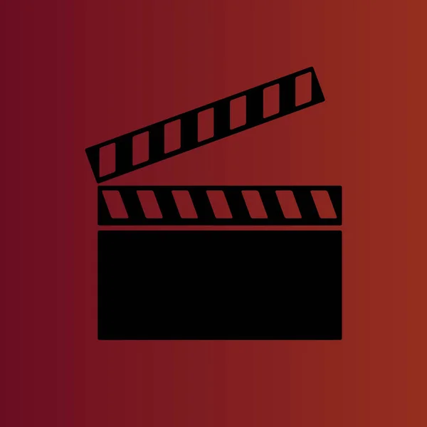 Vidéo Simple Icône Vectorielle Plate Sur Dégradé Rouge — Image vectorielle