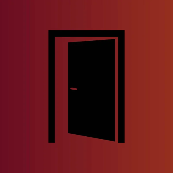 Puerta Abierta Simple Icono Vector Plano Rojo Degradado — Vector de stock