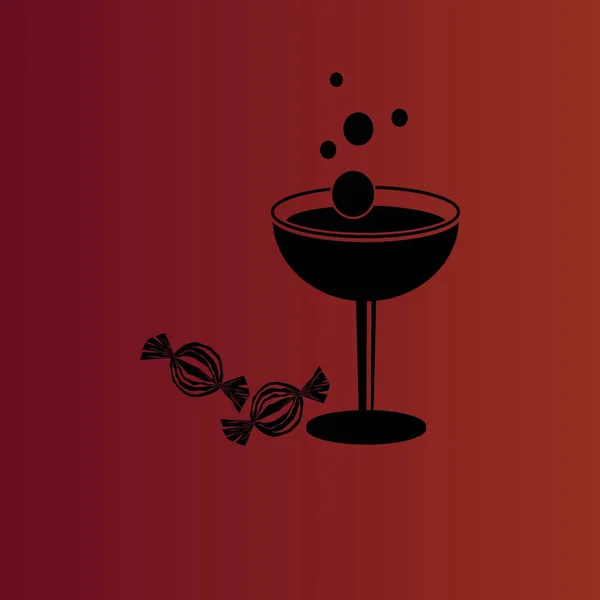 Вино Конфеты Простой Плоский Вектор Значок Красном Градиенте — стоковый вектор
