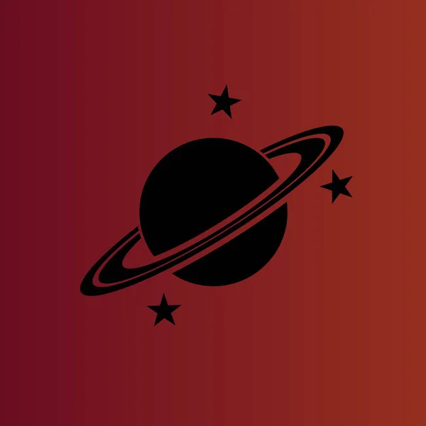 Planeta Simple Icono Vector Plano Rojo Degradado — Vector de stock