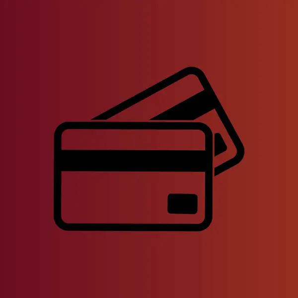 Ντεγκραντέ Κόκκινο Εικονίδιο Πιστωτικές Κάρτες Απλή Επίπεδη Διάνυσμα — Διανυσματικό Αρχείο