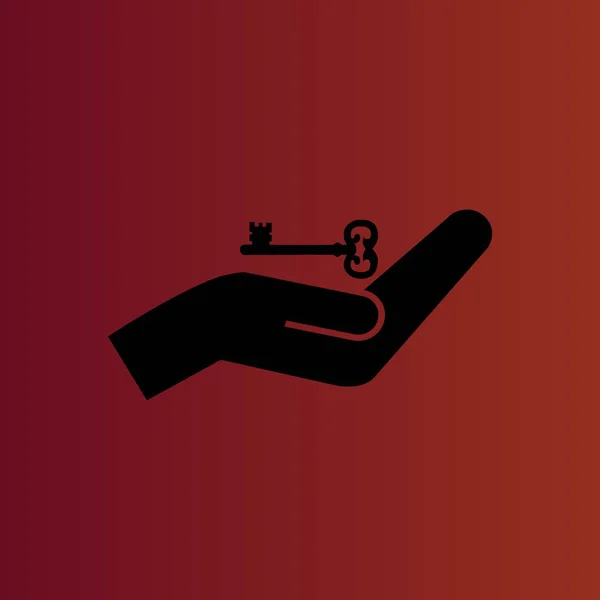 Руки Ключ Простой Плоский Вектор Значок Градиент Красный — стоковый вектор