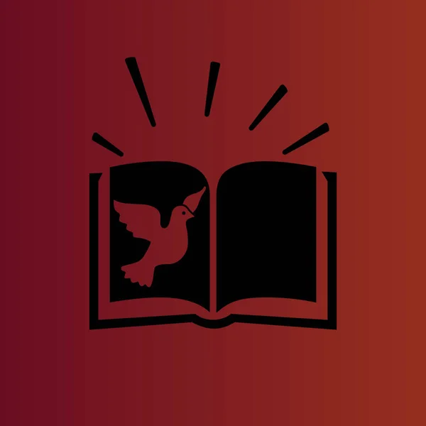 Bibelbuch Einfaches Flaches Vektorsymbol Auf Farbverlauf Rot — Stockvektor