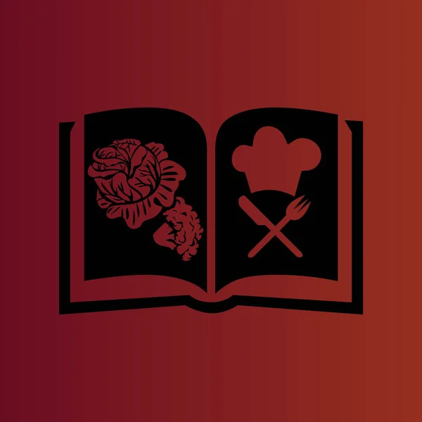 Повар Книги Простой Плоский Вектор Значок Градиент Красный — стоковый вектор