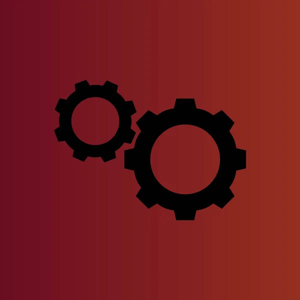 Cogwheels Simple Icono Vector Plano Rojo Degradado — Archivo Imágenes Vectoriales