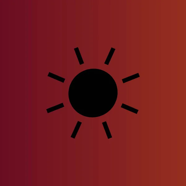 Sol Simple Icono Vector Plano Rojo Degradado — Vector de stock