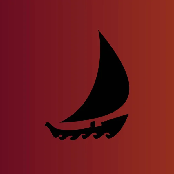 Boat Simple Flache Vektor Symbol Auf Gradient Rot — Stockvektor