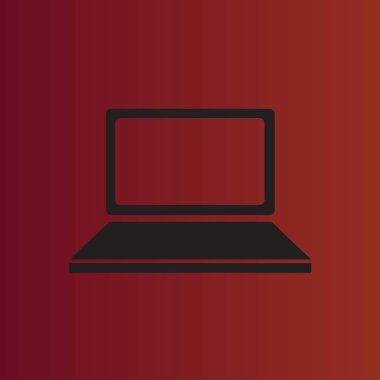 Degrade kırmızı bilgisayar basit düz vektör simgesine