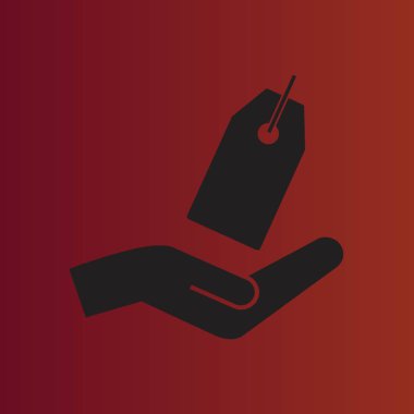 Degrade kırmızı fiyat basit düz vektör simgesine