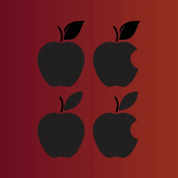 Appels Eenvoudige Platte Vector Pictogram Kleurovergang Rood — Stockvector