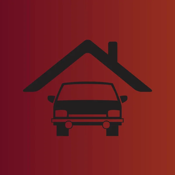 Auto Einfaches Flaches Vektorsymbol Auf Gefälle Rot — Stockvektor