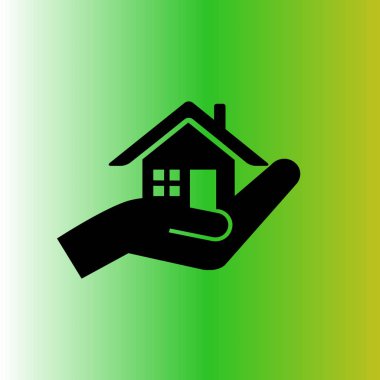 evin arka plan üzerinde el simgesine