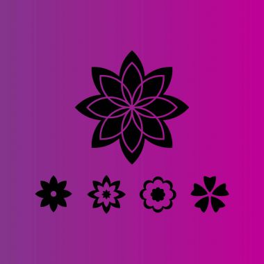 Basit çiçek vektör simgesi