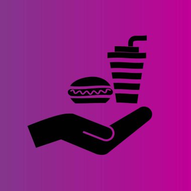 Sosisli ve içki vektör simgesi