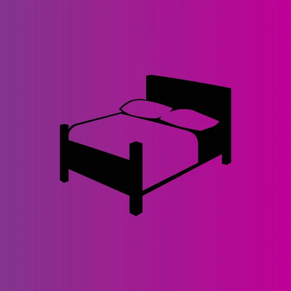 Simple Icono Vector Cama — Vector de stock