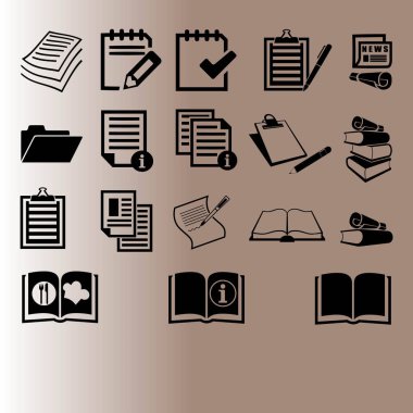 Belgeleri web Icons set, vektör çizim
