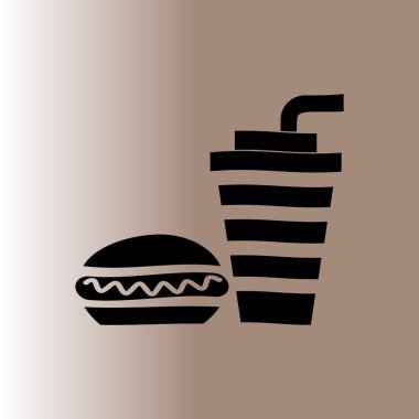 Sosisli ve içecek web simgesi, vektör çizim