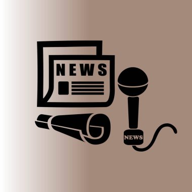 haber ya da medya web simgesi, vektör çizim