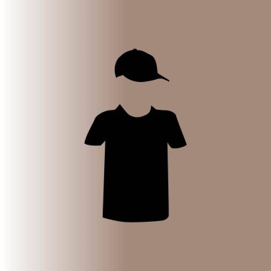 T-shirt ve şapka web simgesi, vektör çizim