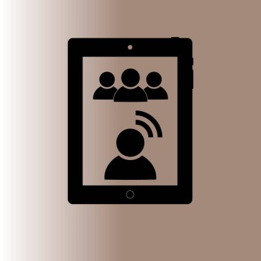 video konferans web simgesi, vektör çizim