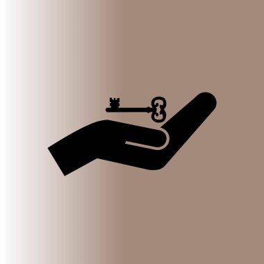 el ve anahtar web simgesi, vektör çizim