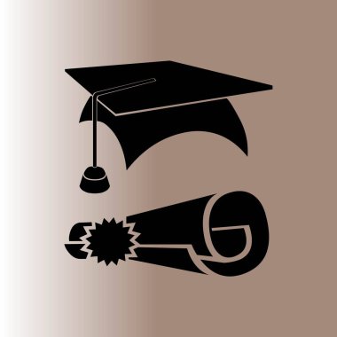 eğitim lisans web simgesi, vektör çizim