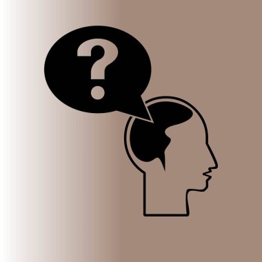 Soru işareti ve adam web simgesi, vektör çizim