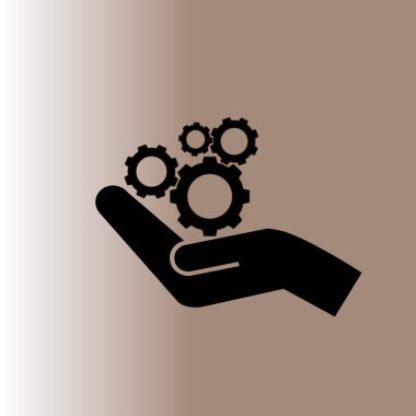el ve mekanizma web simgesi, vektör çizim